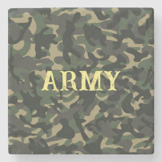 Posavasos De Piedra Camuflaje militar verde