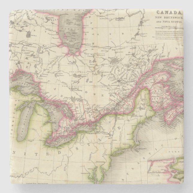 Posavasos De Piedra Canadá, nuevo Brusnwick, y Nueva Escocia (Anverso)
