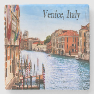 Posavasos De Piedra Canal Grande de Venecia, Italia Revestimiento de P