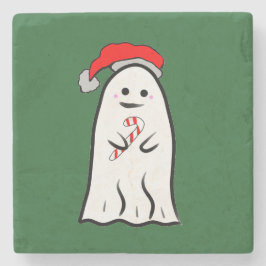 Posavasos De Piedra Candy Cane Ghost