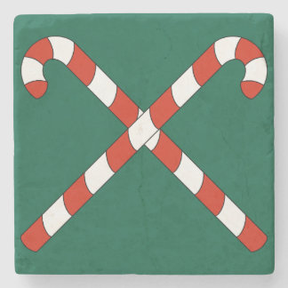 Posavasos De Piedra Candy Canes Crossed