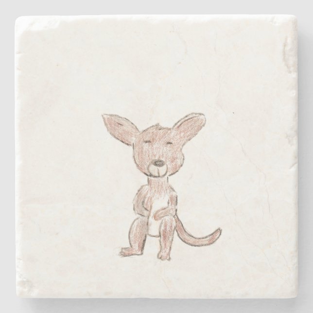 Posavasos De Piedra Canguro cutáneo (Anverso)