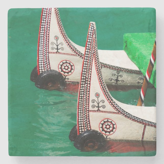 Posavasos De Piedra Canoa de la gente aborigen (Anverso)