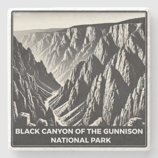 Posavasos De Piedra Cañón negro del parque nacional de Gunnison (Anverso)