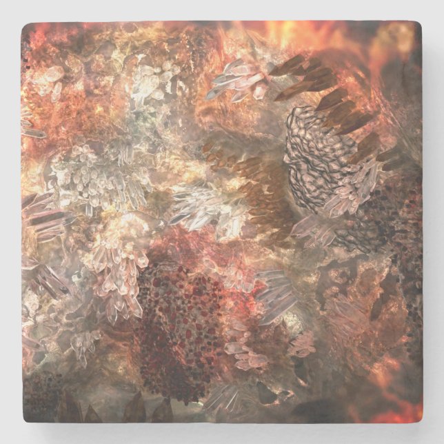 Posavasos De Piedra Capas de cristales con matiz rústico (Anverso)