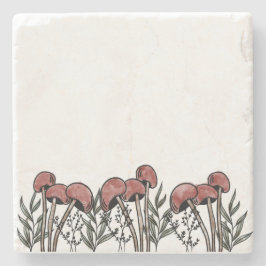 Posavasos De Piedra Capas de hongos rojos