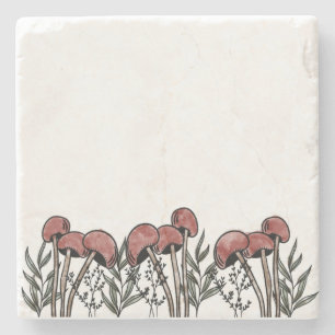 Posavasos De Piedra Capas de hongos rojos