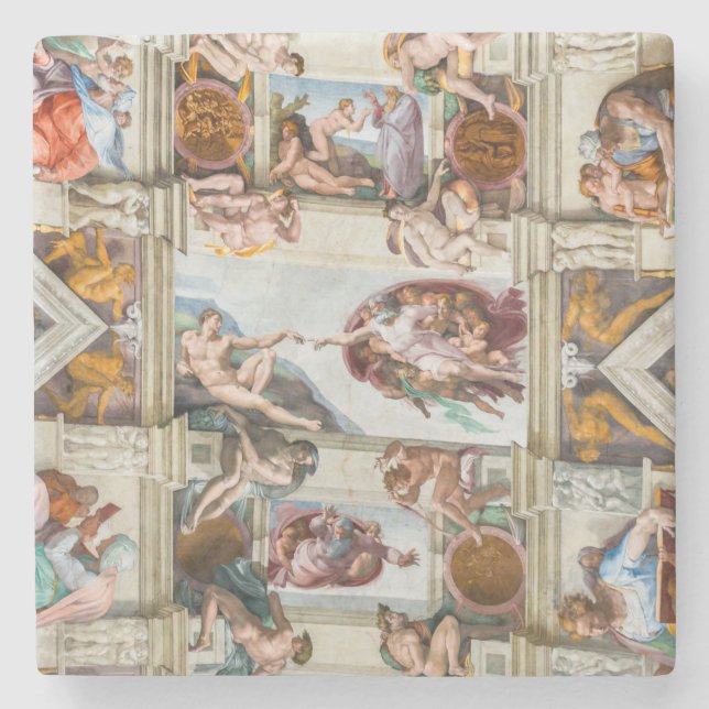 Posavasos De Piedra Capilla Sixtina Michelangelo - Vaticano, Roma, Ita (Anverso)