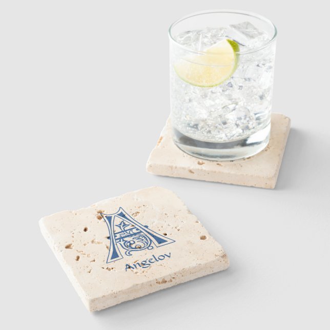 Posavasos De Piedra Capital A medieval decorativa botánica (Lateral)