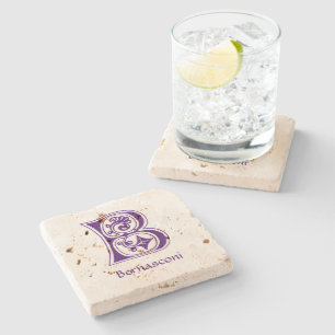 Posavasos De Piedra Capital decorativa Botánica Medieval B