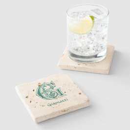 Posavasos De Piedra Capital decorativa Botánica Medieval G