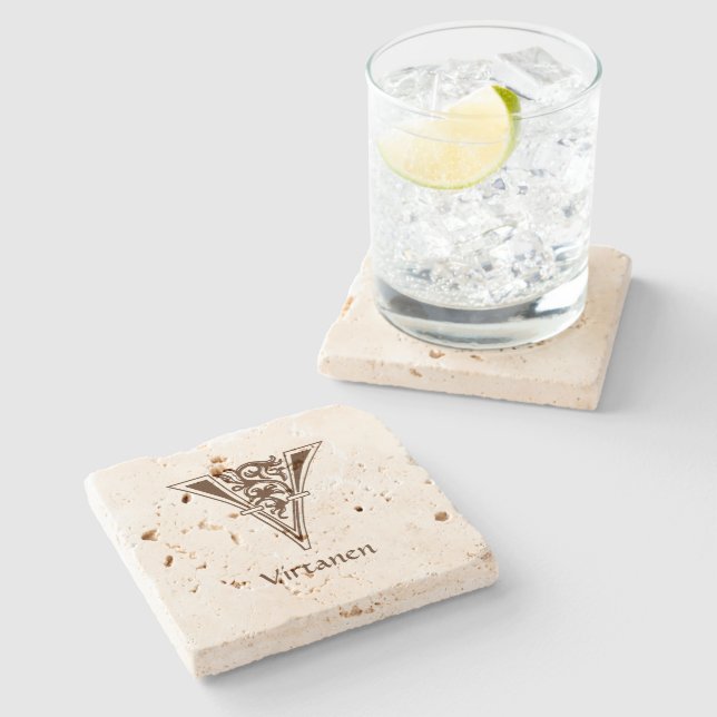 Posavasos De Piedra Capital decorativa Botánica Medieval V (Lateral)