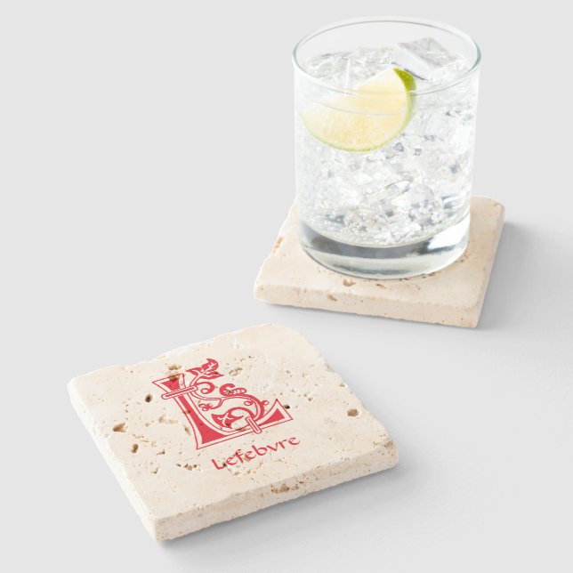 Posavasos De Piedra Capital medieval decorativa botánica L (Lateral)