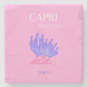 Posavasos De Piedra Capri, Italia, Preppy, Rosa