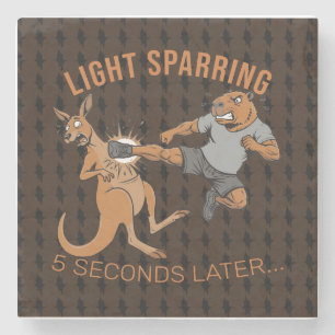 Posavasos De Piedra Capybara divertido vs canguro ligero esparring MMA