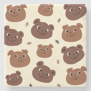Posavasos De Piedra Cara de oso divertida