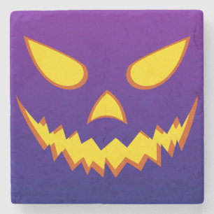 Posavasos De Piedra Cara Sonriente de Halloween Jack o Linterna de Cal