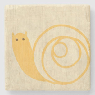 Posavasos De Piedra Caracol amarillo en el fondo poner crema