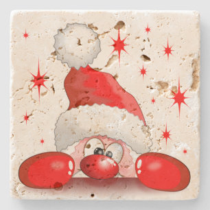 Posavasos De Piedra Carácter de búsqueda Santa Personalizado © Blue