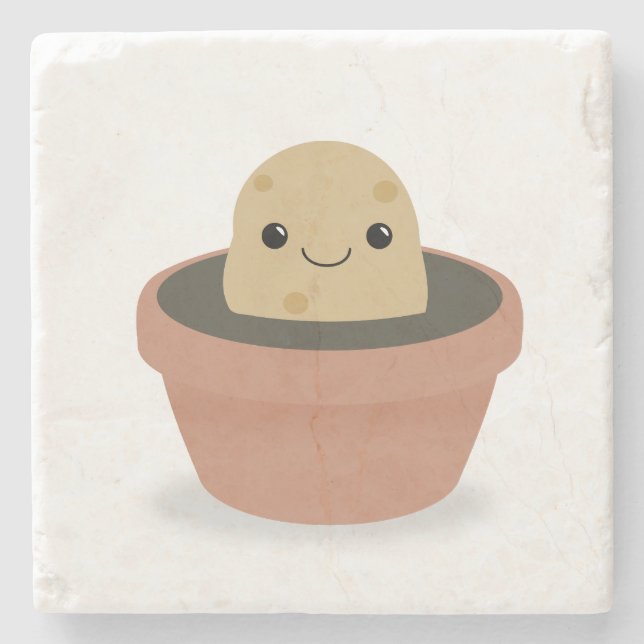 Posavasos De Piedra Carácter de papa (Anverso)