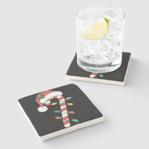 Posavasos De Piedra Caramelo de Navidad Caña Santa Navidad Niños