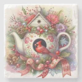 Posavasos De Piedra Cardenal 2 de la Casa de Aves de Teapot
