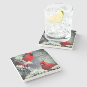 Posavasos De Piedra Cardenales Rojos Aparecen Los Ángeles Están Cerca 
