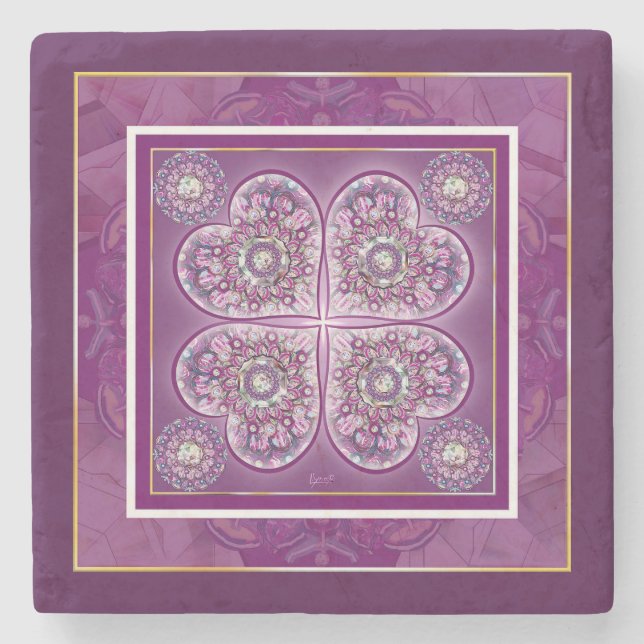 Posavasos De Piedra Cardinal red Rosace (Anverso)