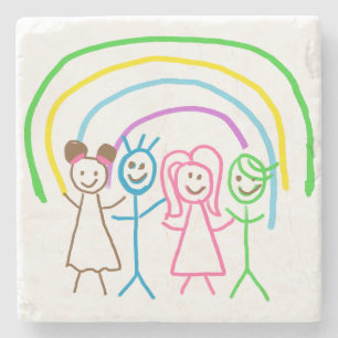 Posavasos De Piedra Cargar los dibujos de los niños convierte los dibu