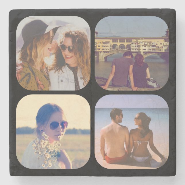 Posavasos De Piedra Cargar su montaña rusa de piedra fotográfica (Anverso)