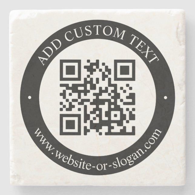 Posavasos De Piedra Cargar tu propio código QR y texto de Personalizab (Anverso)
