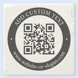 Posavasos De Piedra Cargar tu propio código QR y texto de Personalizab