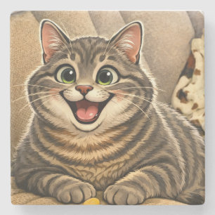 Posavasos De Piedra Caricatura de gato