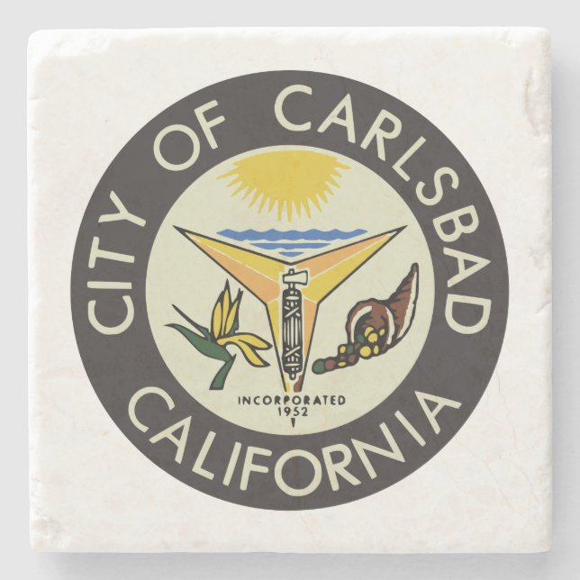 Posavasos De Piedra Carlsbad (California) City Seal (Anverso)