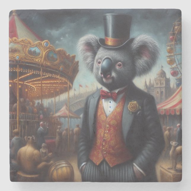Posavasos De Piedra Carnaval de Koala (Anverso)