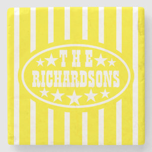 Posavasos De Piedra Carnaval pintado amarillo personalizado