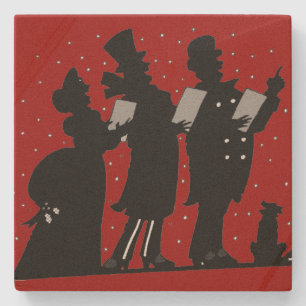 Posavasos De Piedra Caroleros en Navidades de Silhouette