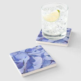 Posavasos De Piedra Carolina Blue Hydrangeas Estanque de piedra caliza