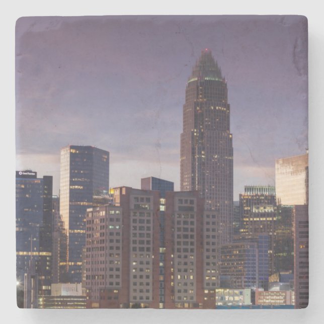 Posavasos De Piedra Carolina del Norte, Charlotte, vista elevada (Anverso)