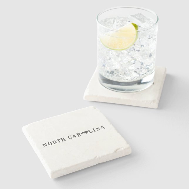 Posavasos De Piedra Carolina del Norte Nombre Estado Carta con forma d (Lateral)