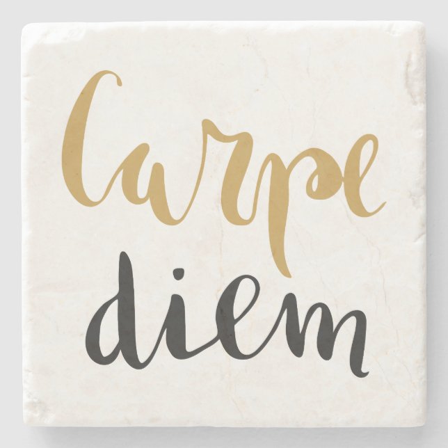 Posavasos De Piedra Carpe Diem - práctico de costa de piedra (Anverso)