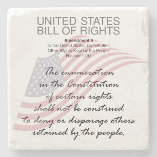 Posavasos De Piedra Carta De Derechos De Los Estados Unidos. Novena En