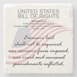 Posavasos De Piedra Carta De Derechos De Los Estados Unidos. Octava En