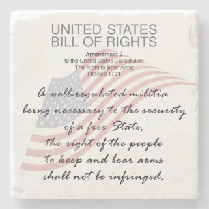 Posavasos De Piedra Carta De Derechos De Los Estados Unidos. Segunda e
