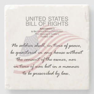Posavasos De Piedra Carta De Derechos De Los Estados Unidos. Tercera e