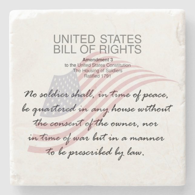 Posavasos De Piedra Carta De Derechos De Los Estados Unidos. Tercera e (Anverso)