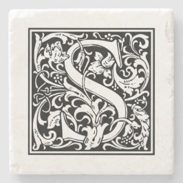 Posavasos De Piedra Carta De Monograma Personalizada S Boda Cumpleaños