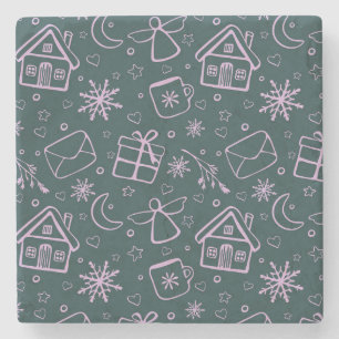 Posavasos De Piedra Cartas, ángeles, copos de nieve, regalos, corazone
