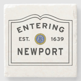 Posavasos De Piedra Cartel de entrada a Newport