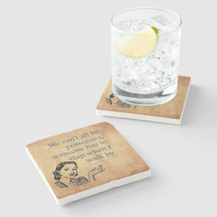 Posavasos De Piedra Cartel vintage retro de las princesas de SlipperyJ